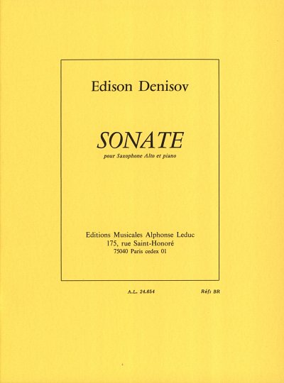 Sonata For Alto Saxophone And Piano, Sax