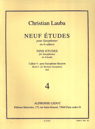C. Lauba: Neuf Etudes (9) pour Saxophones, cahi, Barsax (Bu)