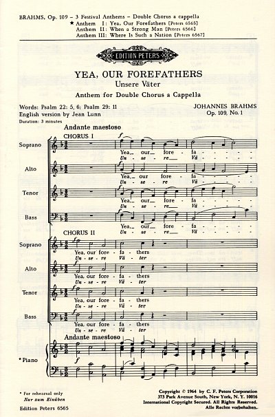 J. Brahms: Unsere Vaeter Op 109/1