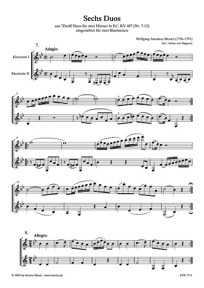 DL: W.A. Mozart: Zwoelf Duos KV 487 (Nr. 7-12)