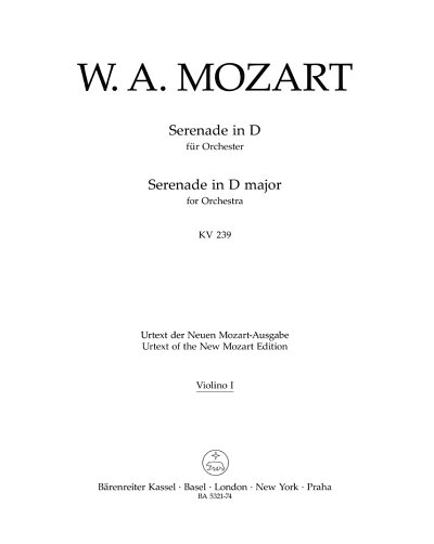 W.A. Mozart: Serenade D-Dur KV 239, 2VlStroPk (Vl1)
