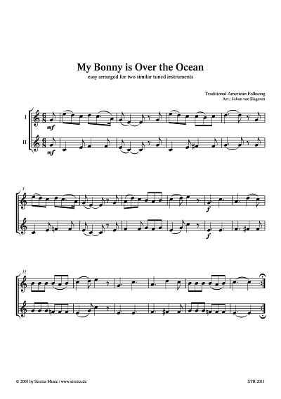 DL: My Bonny is Over the Ocean American Folksong / leicht be