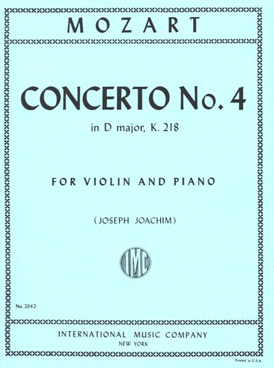 W.A. Mozart: Concerto N. 4 Re K 218 (Joac, VlKlav (KlavpaSt)