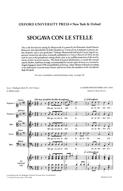 C. Monteverdi: Sfogava con le Stelle, Ch (Chpa)