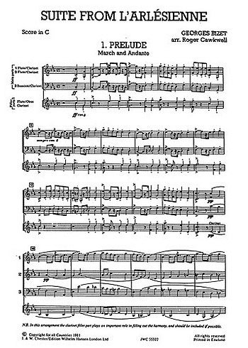 G. Bizet: Suite from L'Arlesienne, Varhblens3 (Pa+St)