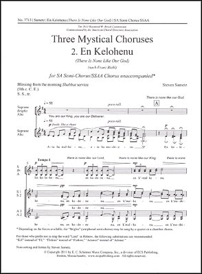 S. Sametz: Three Mystical Choruses: No. 2 En Kelohenu