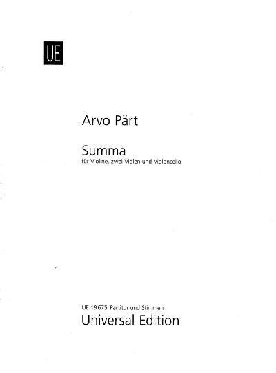A. Pärt: Summa, Vl2VaVc (Pa+St)