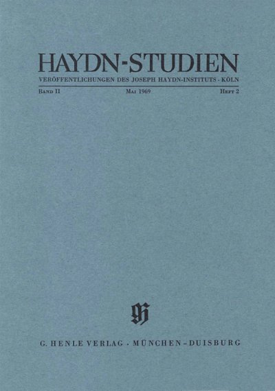 Haydn-Studien Band 2 Heft 2 (Mai 1969)