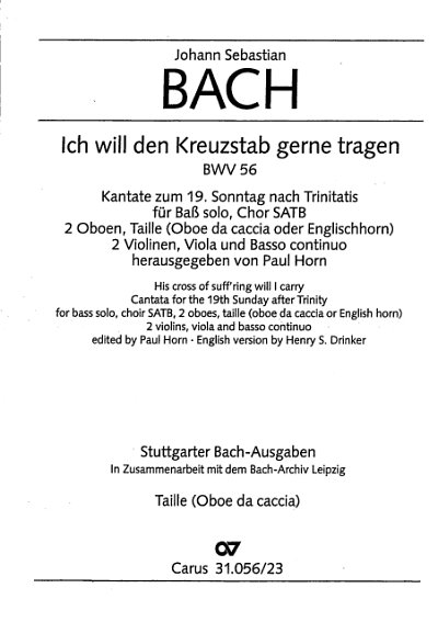 J.S. Bach: Ich will den Kreuzstab gerne, GesGchOrchBc (HARM)