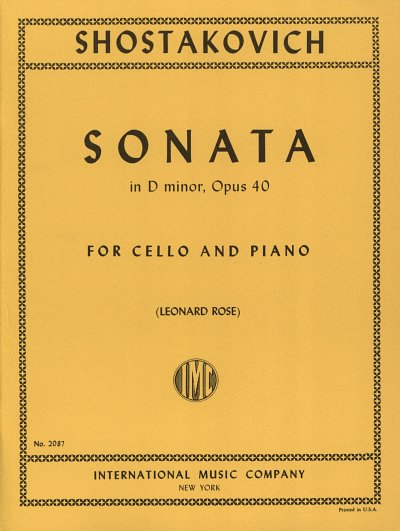 D. Schostakowitsch: Sonata d minor op.40, VcKlav