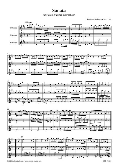 DL: R. Keiser: Sonata fuer drei Instrumente (Floeten, Oboen,