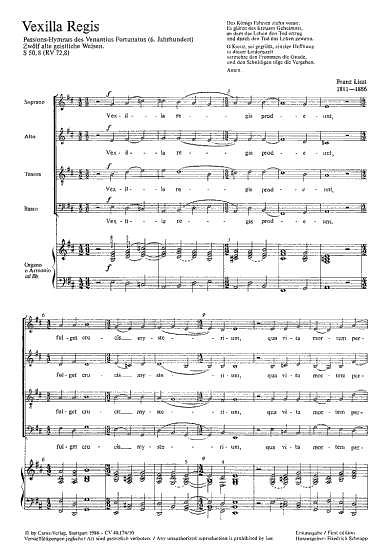 F. Liszt: Vexilla regis S 50 Nr. 8; aus: Drei Kirchenhymnen 