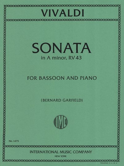 A. Vivaldi: Sonata N. 3 La M. Rv 43 (Garfield) (Bu)
