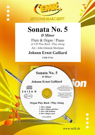 J.E. Galliard: Sonata No. 5, FlKlav/Org (+CD)