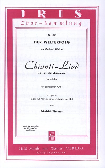 G. Winkler: Chianti-Lied, Gch;Klav (Chpa)