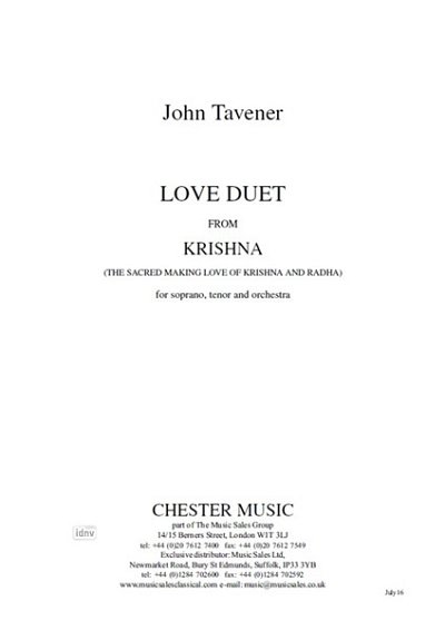 J. Tavener: Love Duet From Krishna (Chpa)
