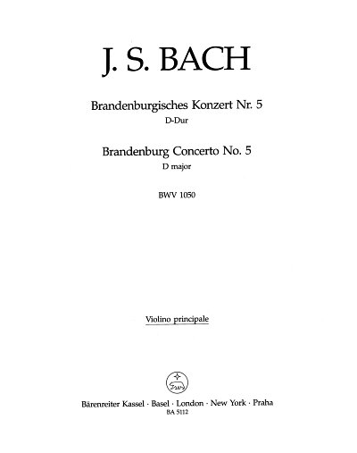 J.S. Bach: Brandenburgisches Konzert , CmbFlVlStrBc (Vlsolo)