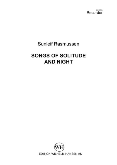 S. Rasmussen: Songs of Solitude and Night (Recorder Part)