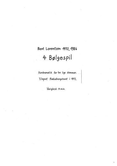 B. Lorentzen: 4 Bølgespil
