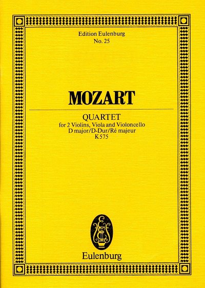 W.A. Mozart: Quartett D-Dur Kv 575 Eulenburg Studienpartitur