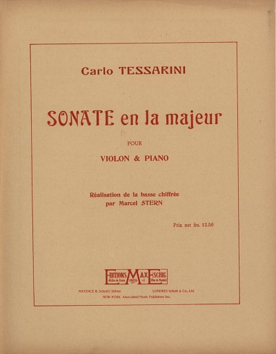 C. Tessarini: Sonate Violon-Piano , VlKlav (Part.)