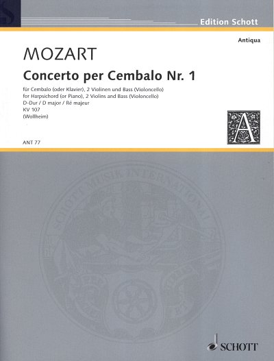W.A. Mozart: Concerto I D-Dur KV 107  (Pa+St)