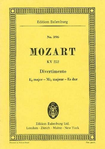 W.A. Mozart: Divertimento 12 Es-Dur Kv 252 Eulenburg Studien