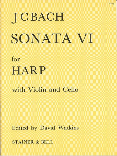 J.C. Bach: Sonata No. VI in B flat, VlVcHarf/Kla (Pa+St)