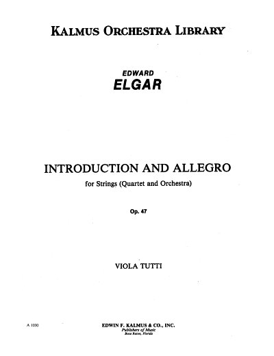 E. Elgar: Introduction and Allegro op. 47 for Strings (Quart