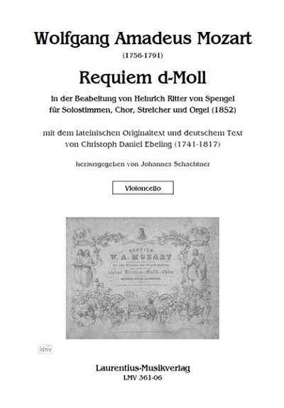 W.A. Mozart: Requiem d-Moll KV 626, GesGchStrOrg (Vc)