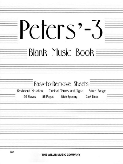 Peters' Blank Music Book (White), Klav