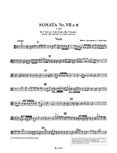 DL: J. Rosenmüller: Sonata 7 d-Moll a 4, Stro (Vla)