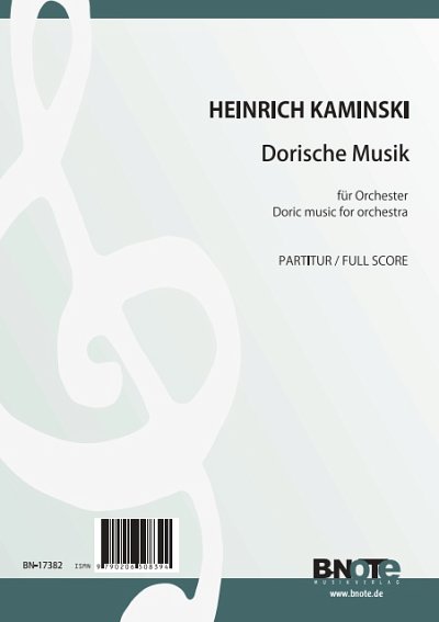 H. Kaminski: Dorische Musik für Orchester (Pa, Sinfo (Part.)