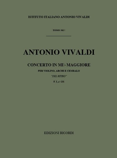 A. Vivaldi: Concerto Per Violino, Archi E BC In Mi B (Part.)