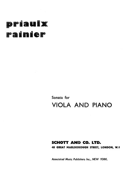 R. Priaulx: Sonata , VaKlv