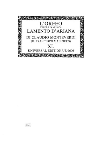 C. Monteverdi: Orfeo, Arianna, Maddalena Band 11