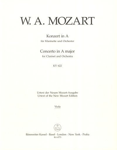 W.A. Mozart: Konzert A-Dur KV 622, KlarOrch (Vla)
