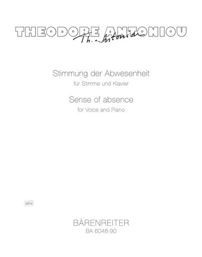 T. Antoniou: Klima tis apussias - Stimmung der Abwesenheit für Stimme und Klavier (1968)