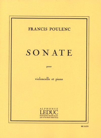 F. Poulenc: Sonata For Cello And Piano, Vc (Bu)
