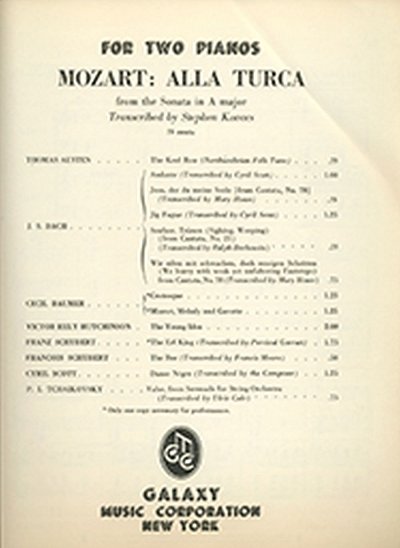 W.A. Mozart: Alla Turca, Klav