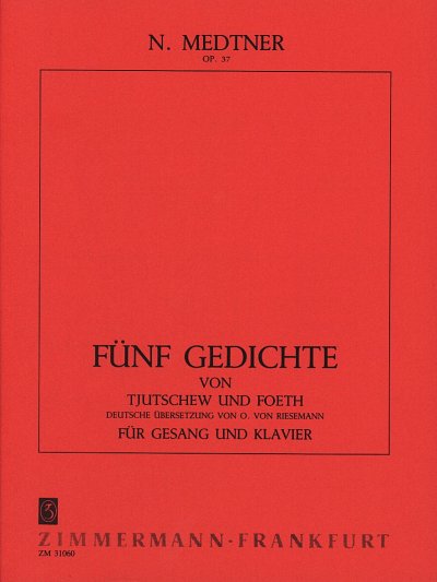 N. Medtner: 5 Gedichte op. 37, GesKlav