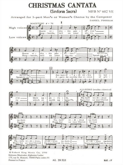D. Pinkham: Christmas Cantata (Chpa)