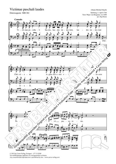 DL: M. Haydn: Victimae paschali laudes F-Dur MH , GchOrg (Pa