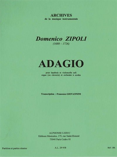 Adagio Per Oboe Cello Archi E Organo, Stro (Pa+St)