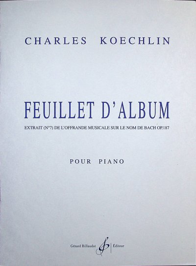 C. Koechlin: Feuillet d'album op. 187/7, Klav