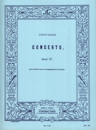 C. Saint-Saëns: Concerto For Violin And O, VlKlav (KlavpaSt)