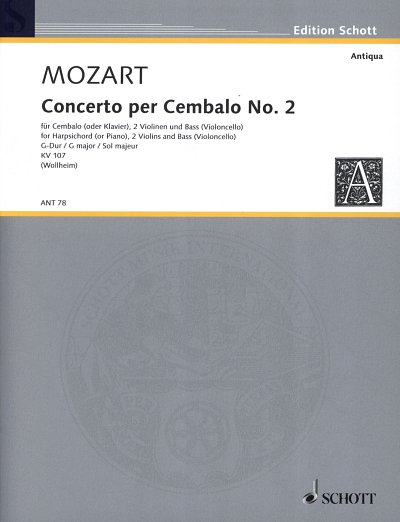 W.A. Mozart: Concerto II G-Dur KV 107  (Pa+St)
