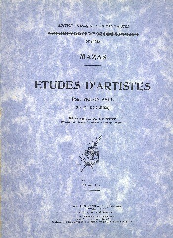 Etudes D'Artistes 3 Op 36 Violon