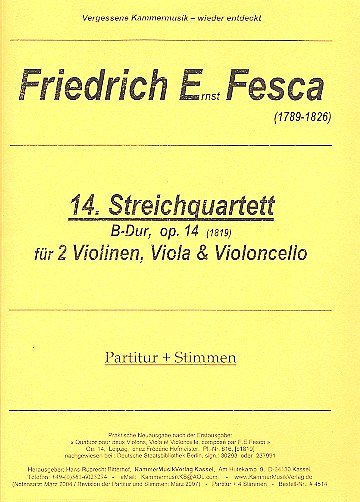F.E. Fesca: Streichquartett 14 B-Dur op. 14, 4Str (Pa+St)