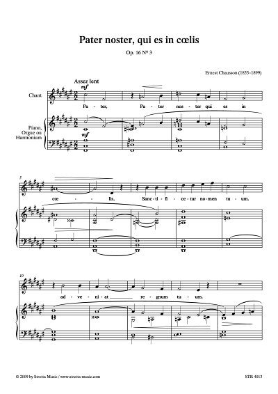 DL: E. Chausson: Pater noster, qui est in coelis Op. 16, No 